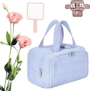 Humidity Travel Cosmetic Bag, Humidity Large Capacity Wide Open Travel Cosmetic Bag, Toiletry Bag Organizer (Blue)
