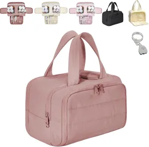 Humidity Travel Cosmetic Bag, Humidityt Large Capacity Wide-Open Travel Cosmetic Bag, Lightweight Toiletry Organizer for Traveling (A)
