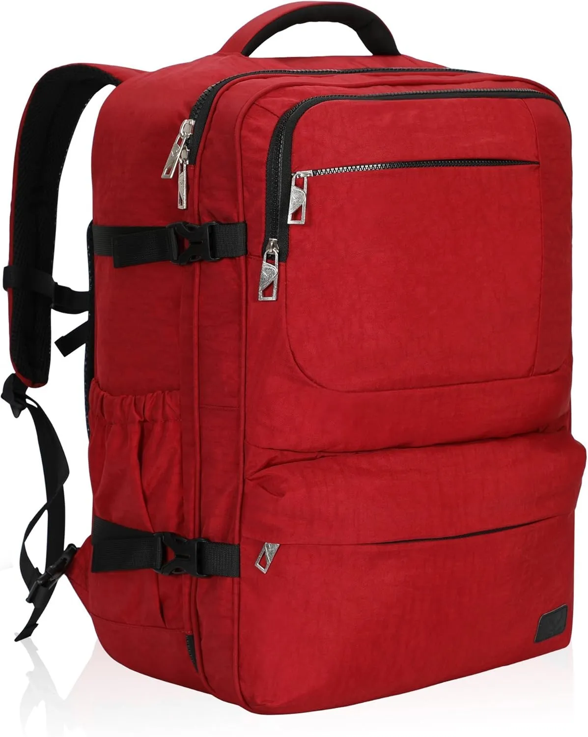 Hynes Eagle 44L Carry on Backpack Airline Approved Travel Backpack for Men Women Large Laptop Backpack 17 inch Nylon Backpack Overnight Weekender Bag Red