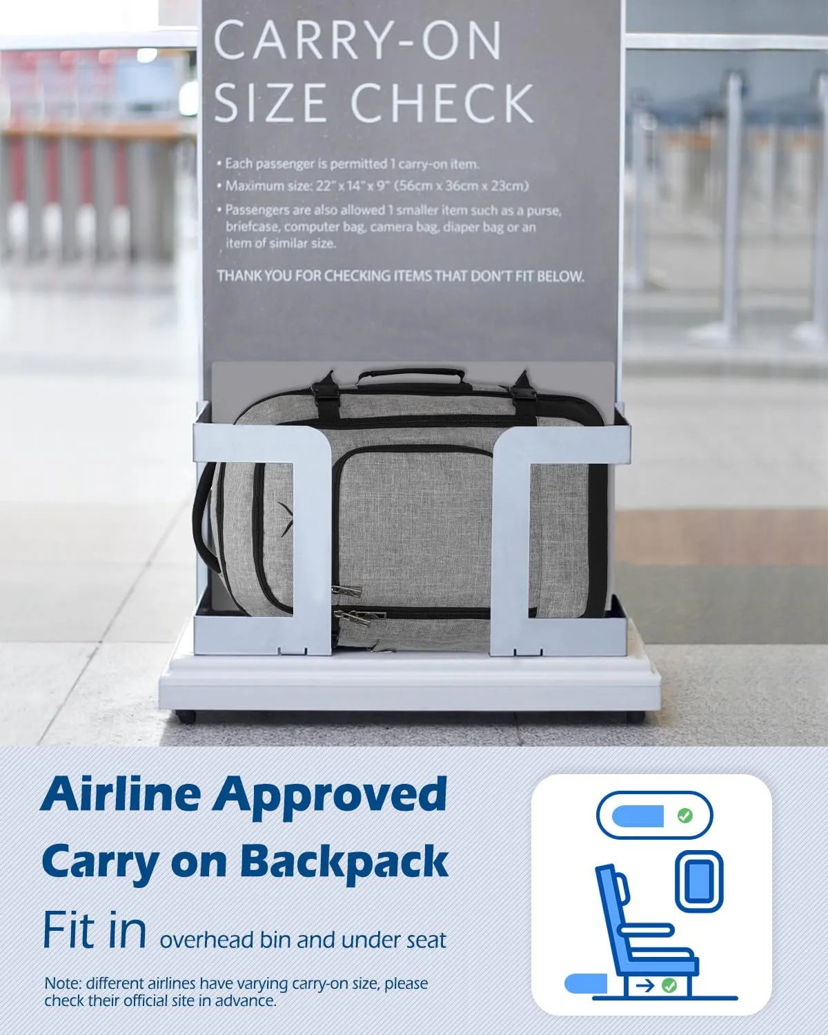 Hynes Eagle Travel Backpack 40L Flight Approved Carry on Backpack Men Large Cabin Weekender Laptop Backpack Women 15.6 inches