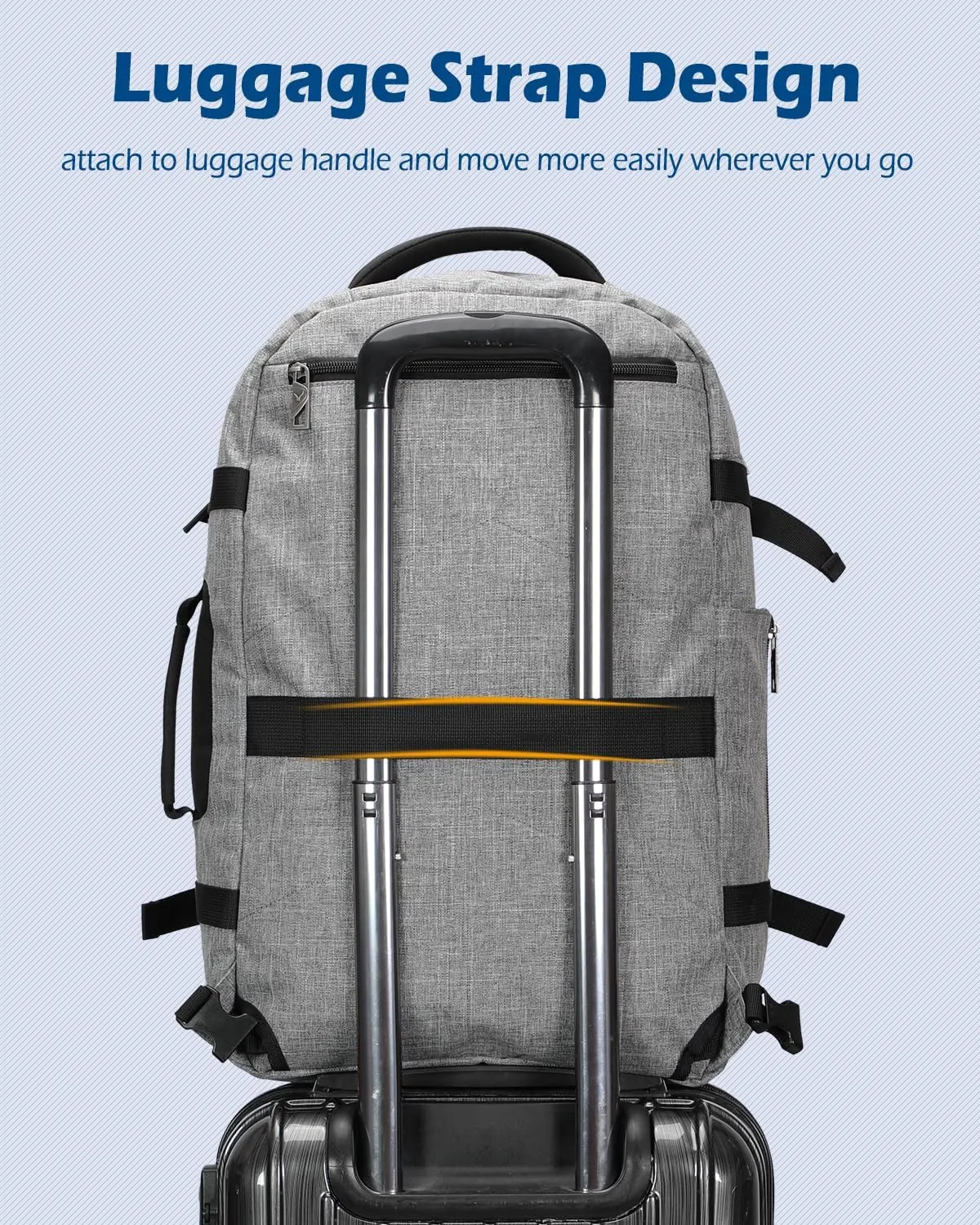 Hynes Eagle Travel Backpack 40L Flight Approved Carry on Backpack Men Large Cabin Weekender Laptop Backpack Women 15.6 inches