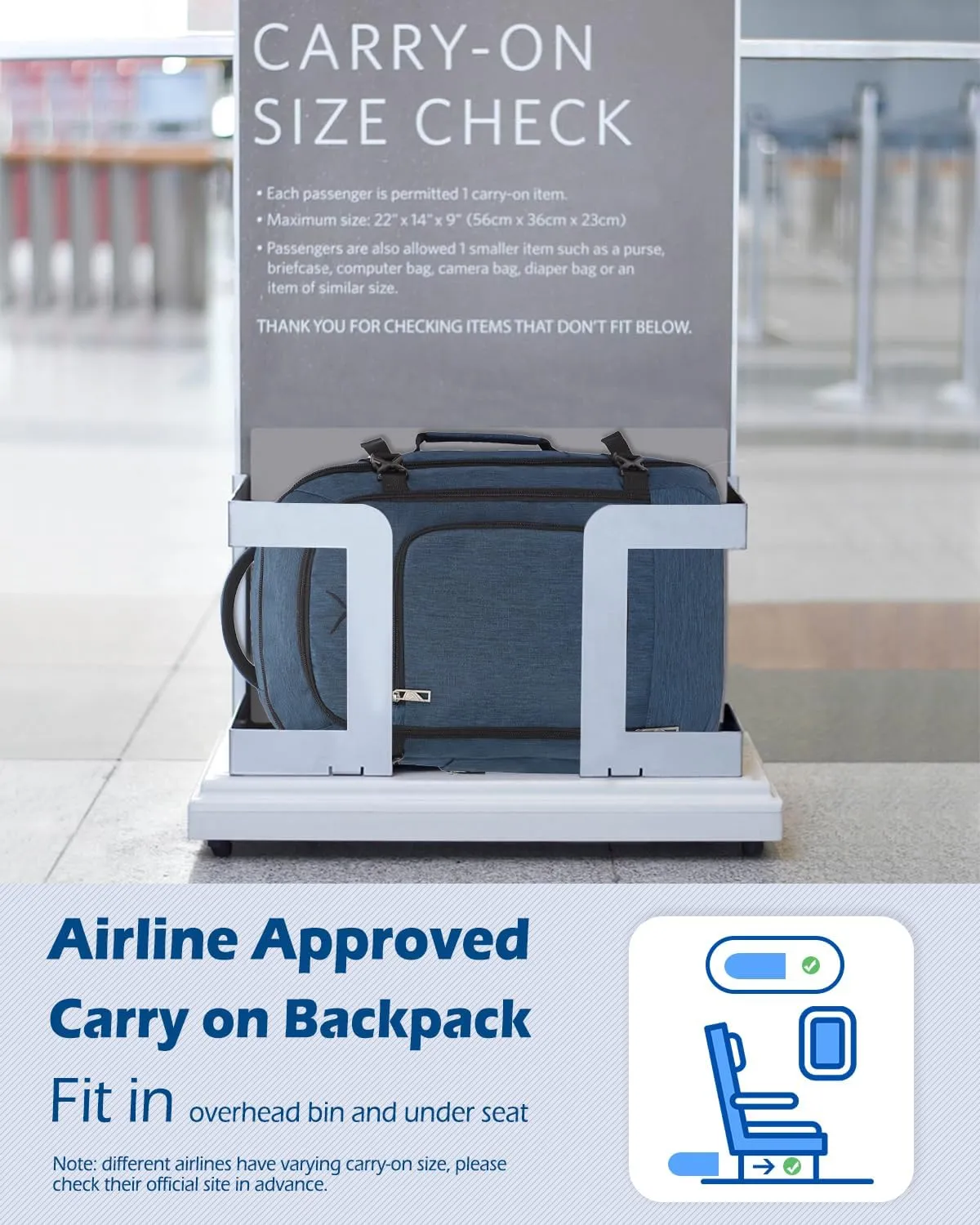 Hynes Eagle Travel Backpack 40L Flight Approved Carry on Backpack Men Large Cabin Weekender Laptop Backpack Women 15.6 inches