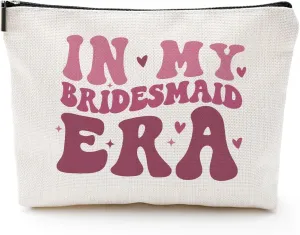In My Bridesmaid Era Makeup Bag - Bridesmaid Gifts for Women, Cosmetic Pouch for Bachelorette Party, Bridal Shower Essentials, Wedding Party Favor, Travel Toiletry Bag