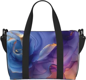 ink gold leading edge print Travel Duffel Bag, Sports Tote Gym Bag, Swim Pool Bag Large Shoulder Tote Bag for Beach Weekender