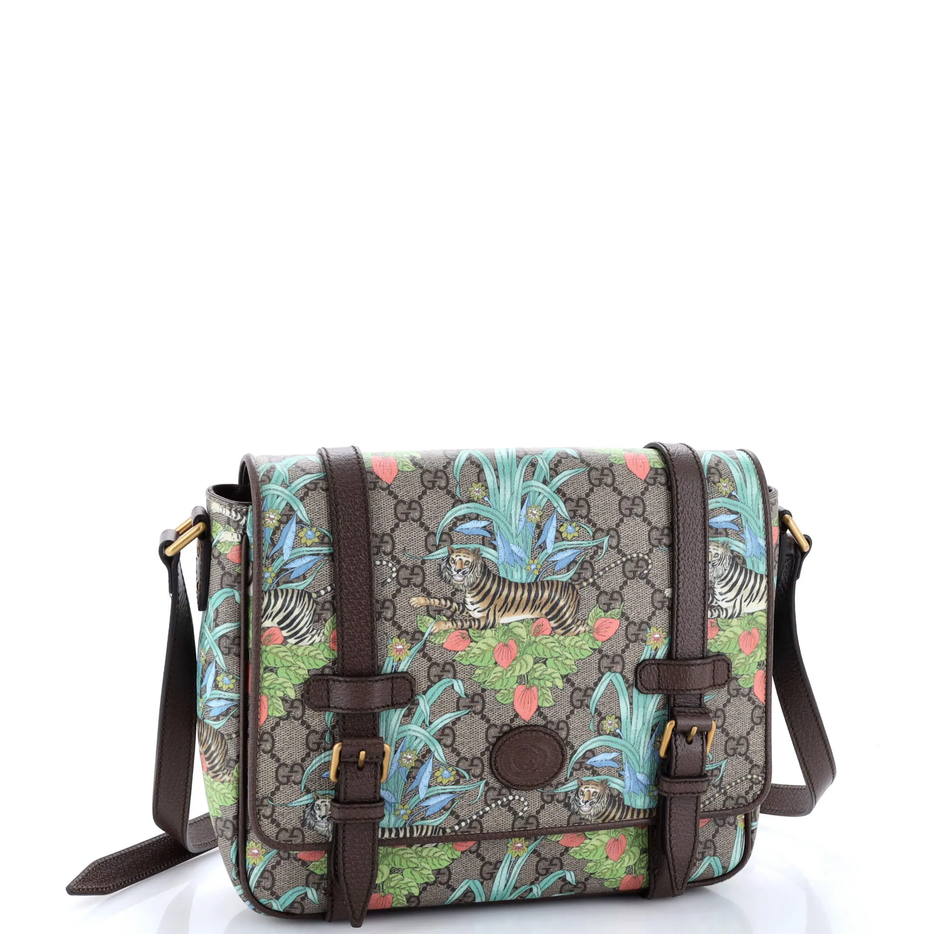 Interlocking G Patch Messenger Bag Printed GG Coated Canvas Medium
