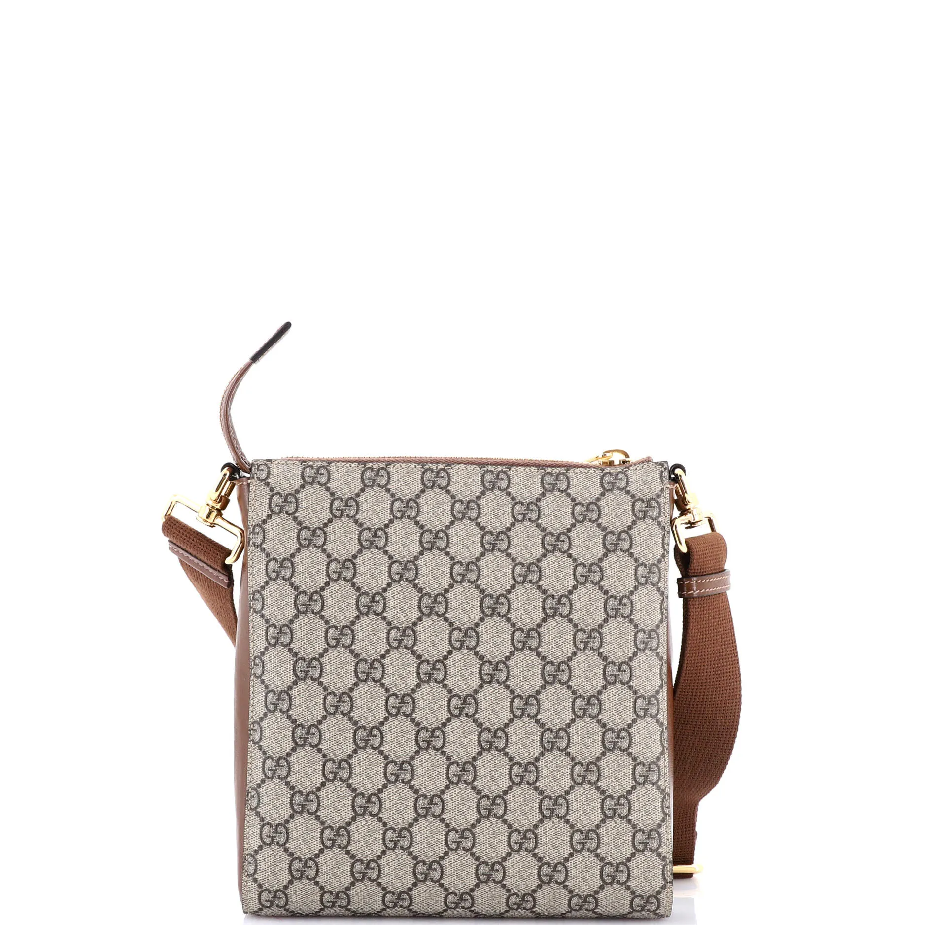 Interlocking G Patch Zip Messenger Bag GG Coated Canvas Small