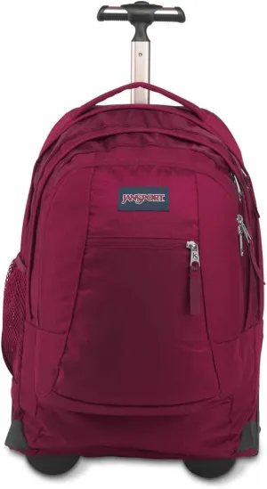 JanSport Driver 8 Rolling Backpack - Wheeled Travel Bag with 15-Inch Laptop Sleeve, One Size, Russet Red