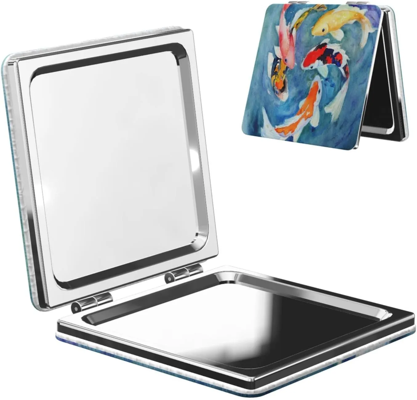 Japanese Koi Carp Fish Women Small Makeup Mirror Compact Handheld Cosmetic Mirror for Purse Pocket