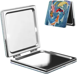 Japanese Koi Carp Fish Women Small Makeup Mirror Compact Handheld Cosmetic Mirror for Purse Pocket