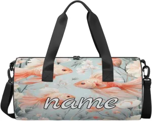 Japanese Kois Fish Custom Duffel Bags Weekender Bags Custom Sport Duffel Bag Carry on Overnight Weekender Bag