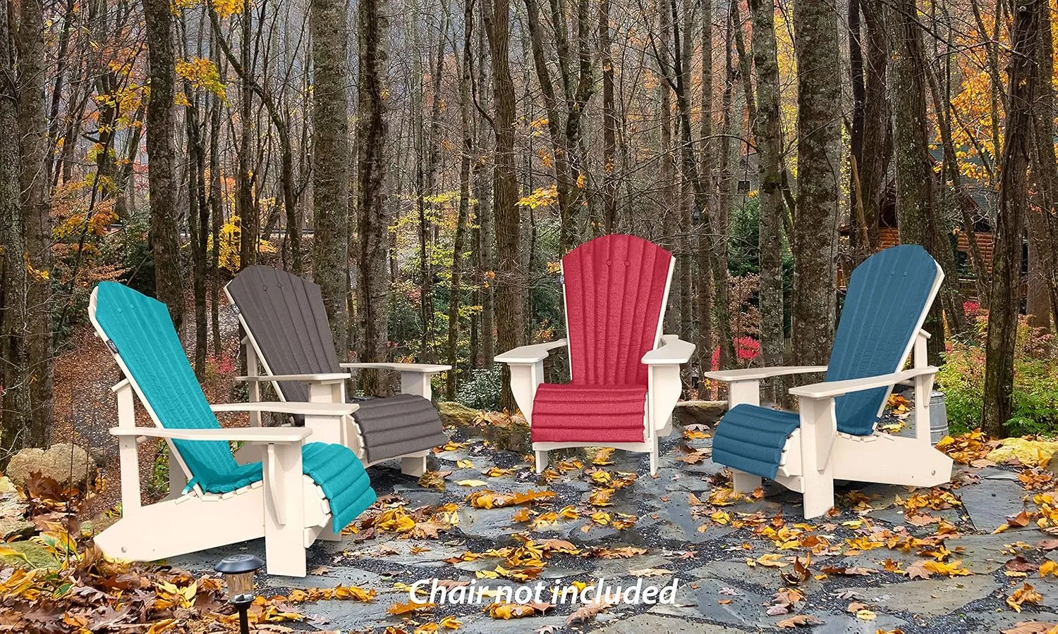 JCA Outdoor All-Weather Patio Chair seat Cushion, Quick Drying Olefin Fabric - Adirondack Chair Cushion for Your Chair-Chair not Included (Mulch Charcoal Grey)