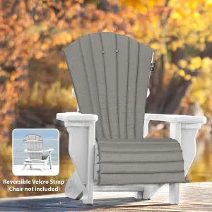 JCA Outdoor All-Weather Patio Chair seat Cushion, Quick Drying Olefin Fabric - Adirondack Chair Cushion for Your Chair-Chair not Included (Mulch Charcoal Grey)