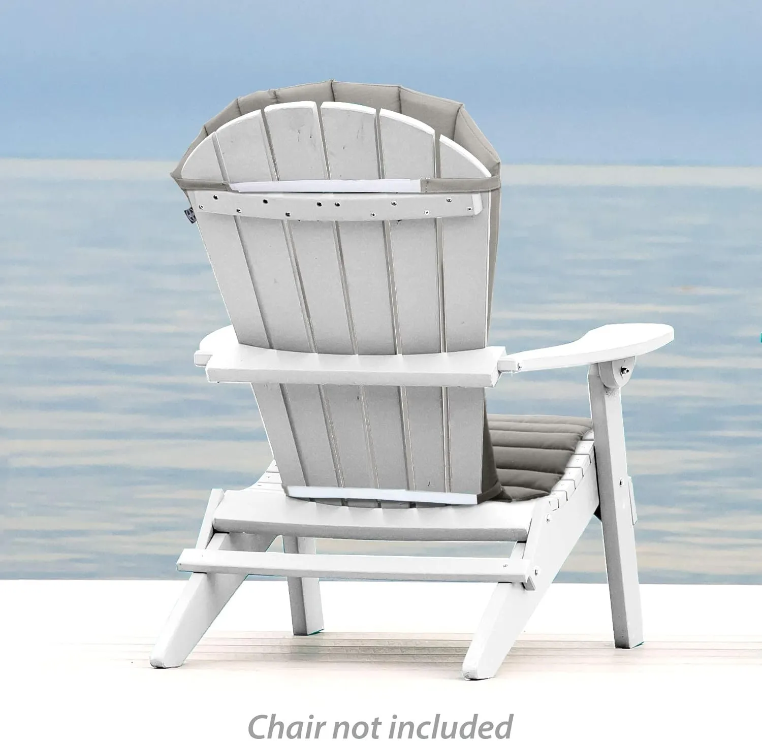 JCA Outdoor All-Weather Patio Chair seat Cushion, Quick Drying Olefin Fabric - Adirondack Chair Cushion for Your Chair-Chair not Included (Mulch Charcoal Grey)