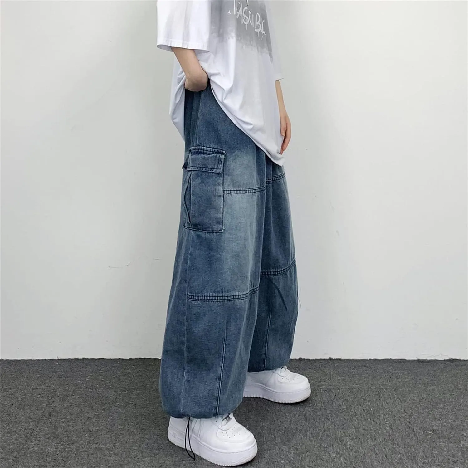Jeans for Women Baggy Cargo Pants Men Y2K Parachute Pants with Pockets