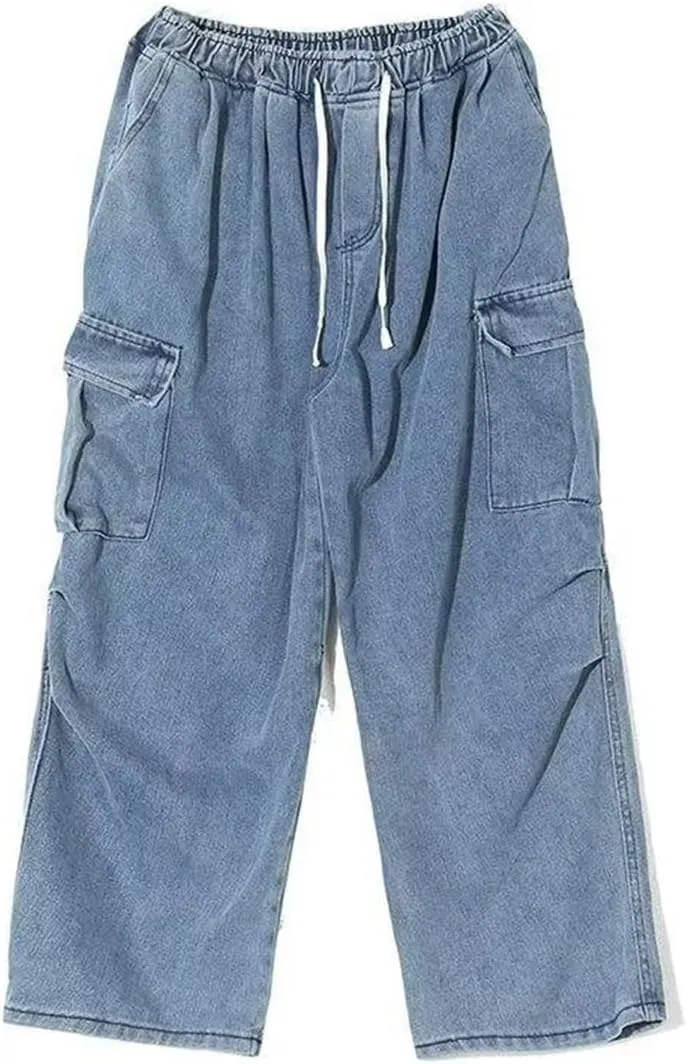 Jeans for Women Baggy Cargo Pants Men Y2K Parachute Pants with Pockets