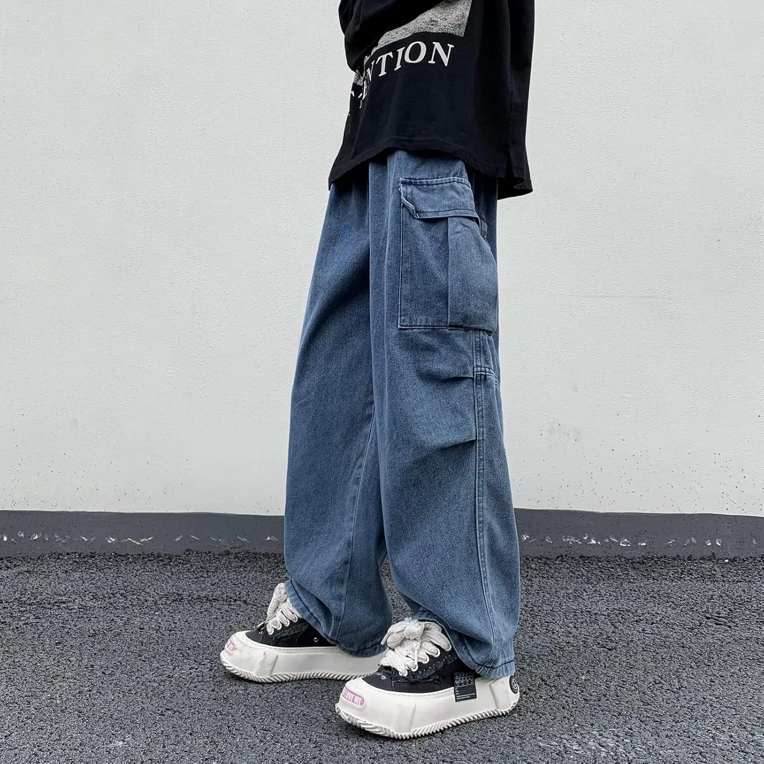 Jeans for Women Baggy Cargo Pants Men Y2K Parachute Pants with Pockets
