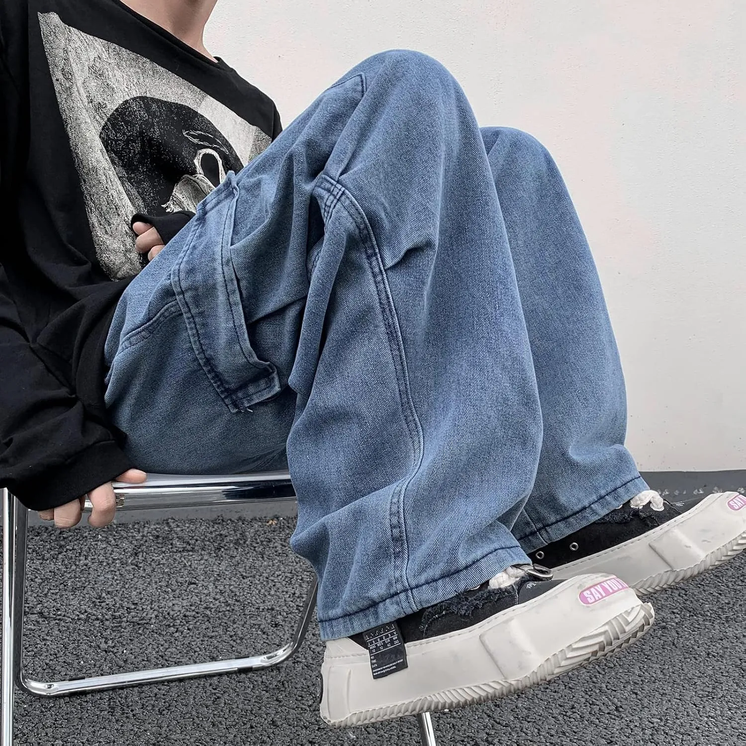 Jeans for Women Baggy Cargo Pants Men Y2K Parachute Pants with Pockets
