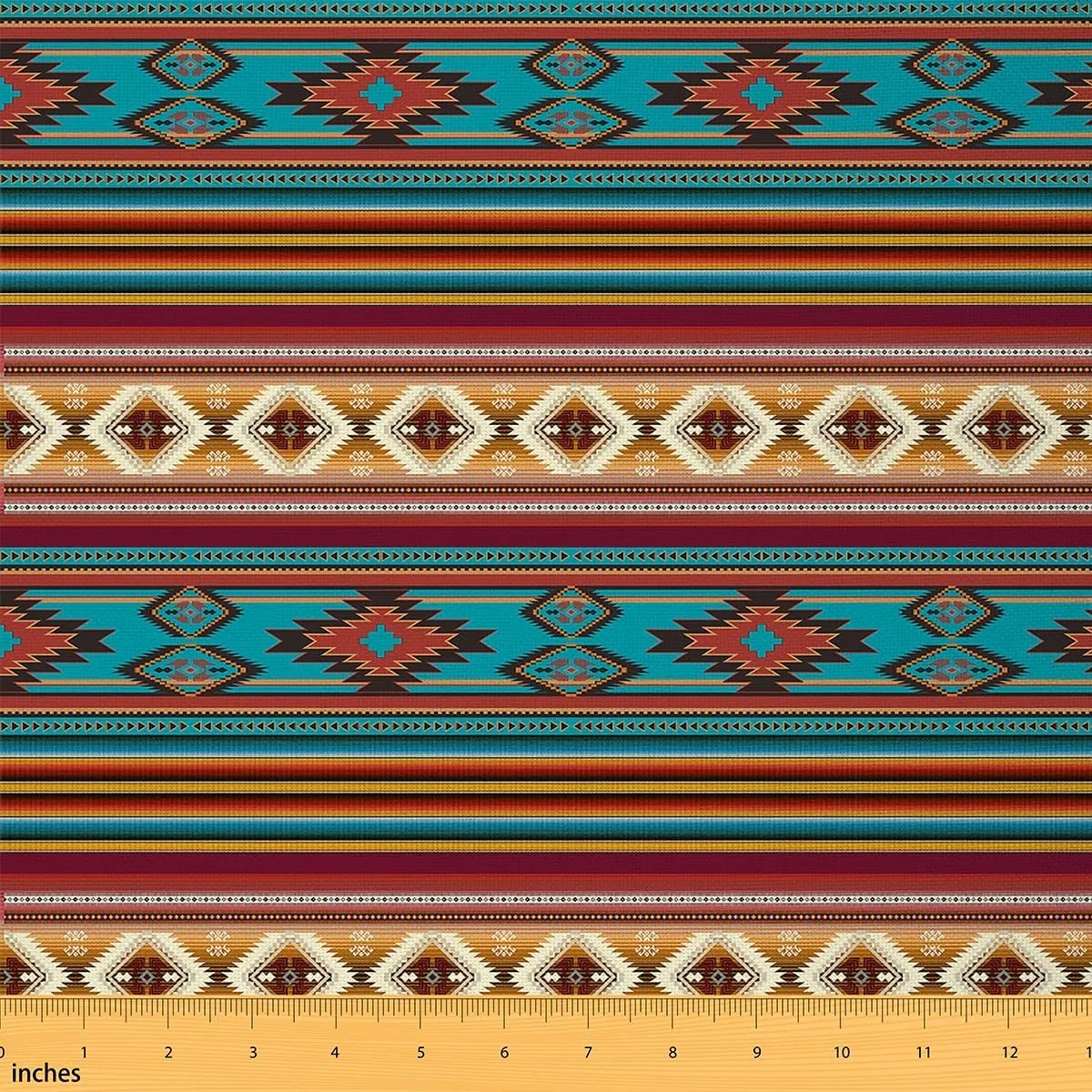 jejeloiu Southwestern Boho Design Decorative Waterproof Outdoor Fabric 3 Yards Rustic Western Fabric by The Yard RoomBeige Grey Upholstery Fabric Native American Pattern Tribal DIY Reupholstery Fabric