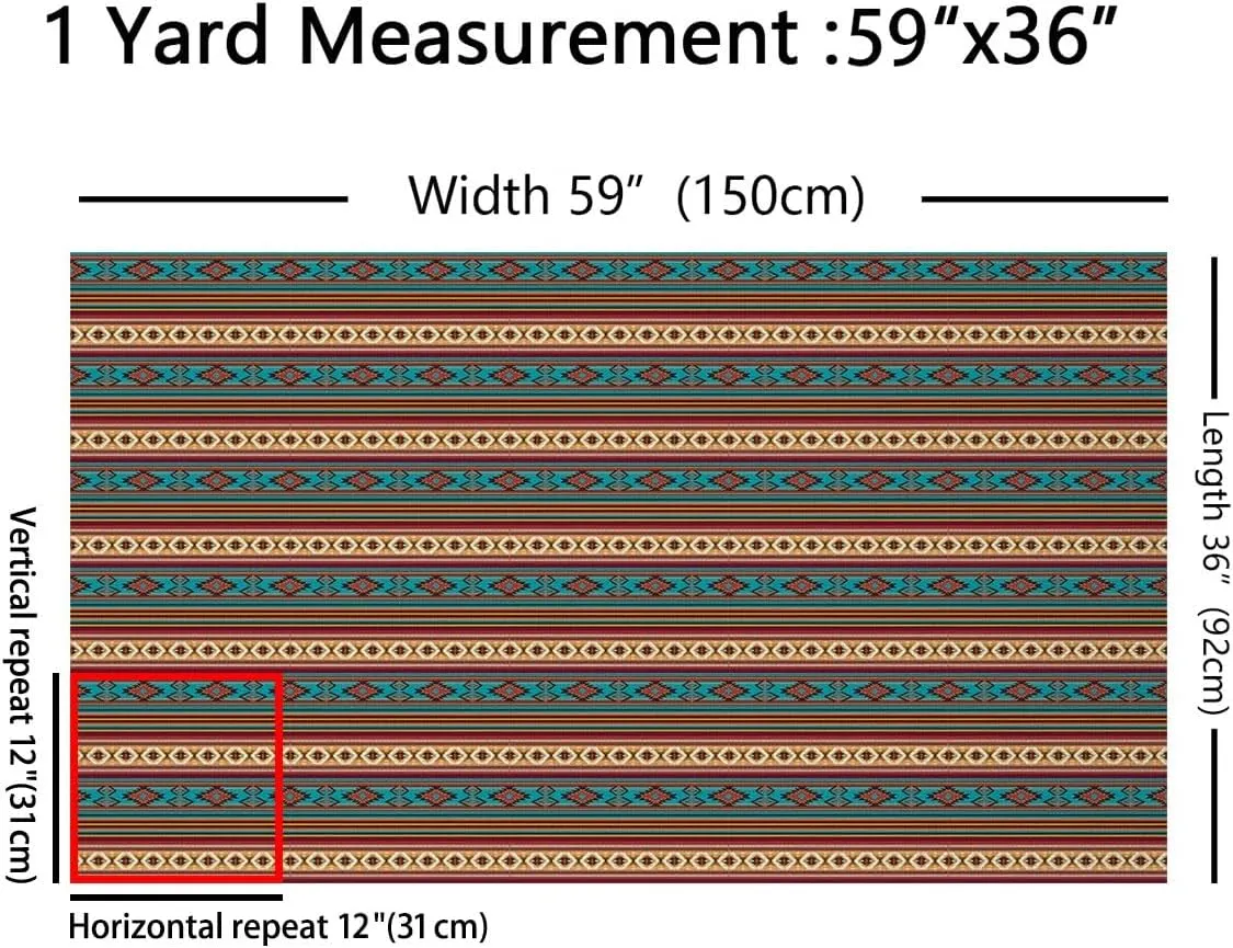 jejeloiu Southwestern Boho Design Decorative Waterproof Outdoor Fabric 3 Yards Rustic Western Fabric by The Yard RoomBeige Grey Upholstery Fabric Native American Pattern Tribal DIY Reupholstery Fabric