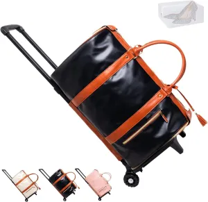 Jenni Bag Travel Bag with Wheels,Convertible Jenni Travel Bag with Removable Wheels, High Capacity Travel Bag with Shoe Compartment(Roller, Black)