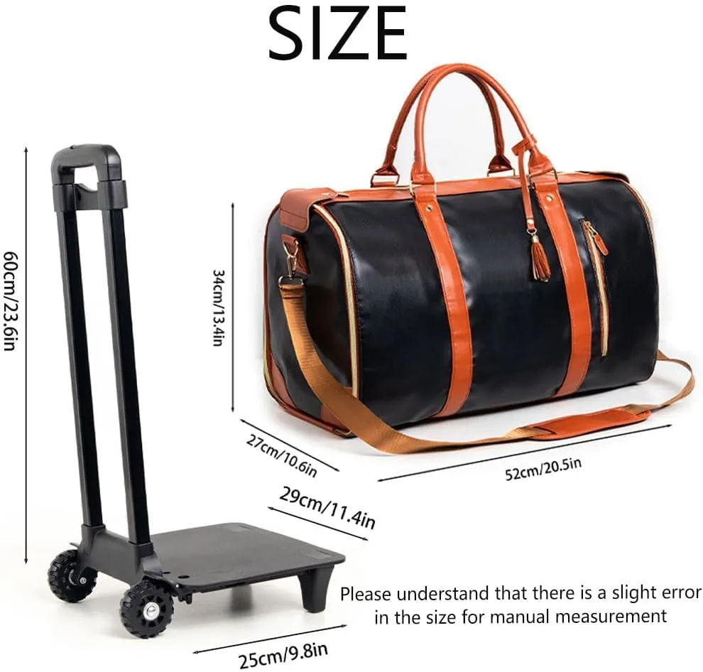 Jenni Bag Travel Bag with Wheels,Convertible Jenni Travel Bag with Removable Wheels, High Capacity Travel Bag with Shoe Compartment(Roller, Black)