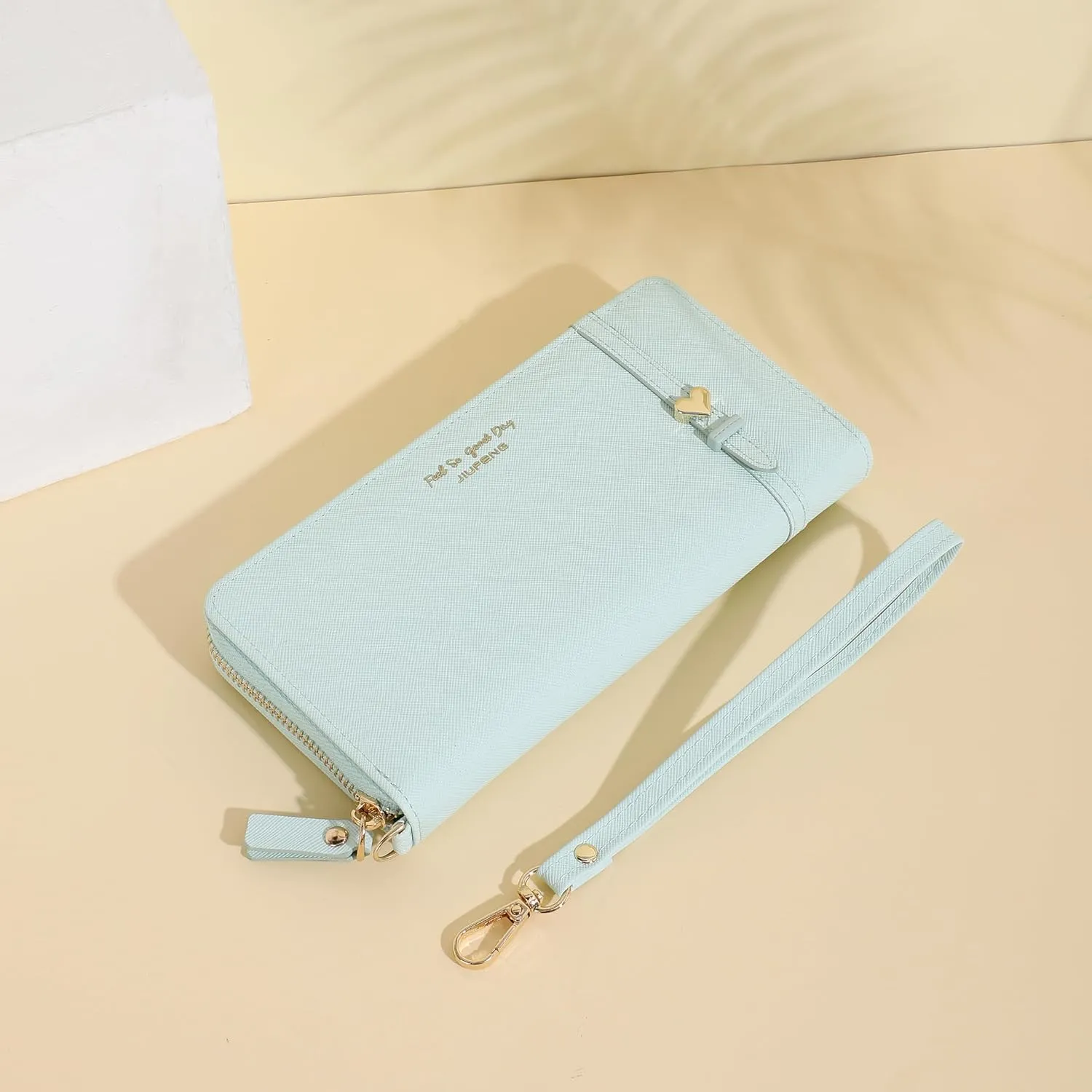 JIUFENG Women Long RFID Blocking Wallet Large Capacity Zipper Wristlet Purse Card Holder Cellphone Bag Fashion Clutches
