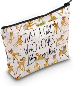JNIAP Deer Cosmetic Bag Deer Animals Lover Zipper Pouch for Movie Fans Gift