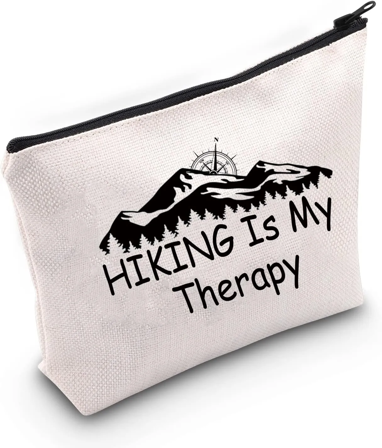 JNIAP Hiking Makeup Cosmetic Bag Hiking Is My Therapy Mountain Hiking Lover Gift Adventure Travel Pouch Outdoors Gifts for Women (Hiking Therapy BAG)