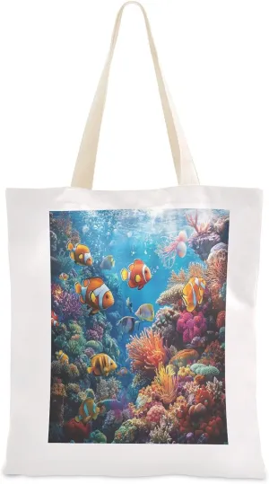 JSTEL Canvas Tote Bag for Women with Pocket,Canvas Tote Purse Shopping Bag