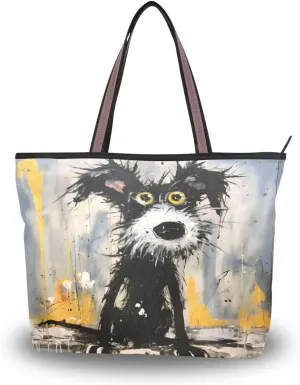 JSTEL Tote Bag for Women with Zipper,Polyester Tote Purse Holiday Tote Bag Work Handbag Women Gift