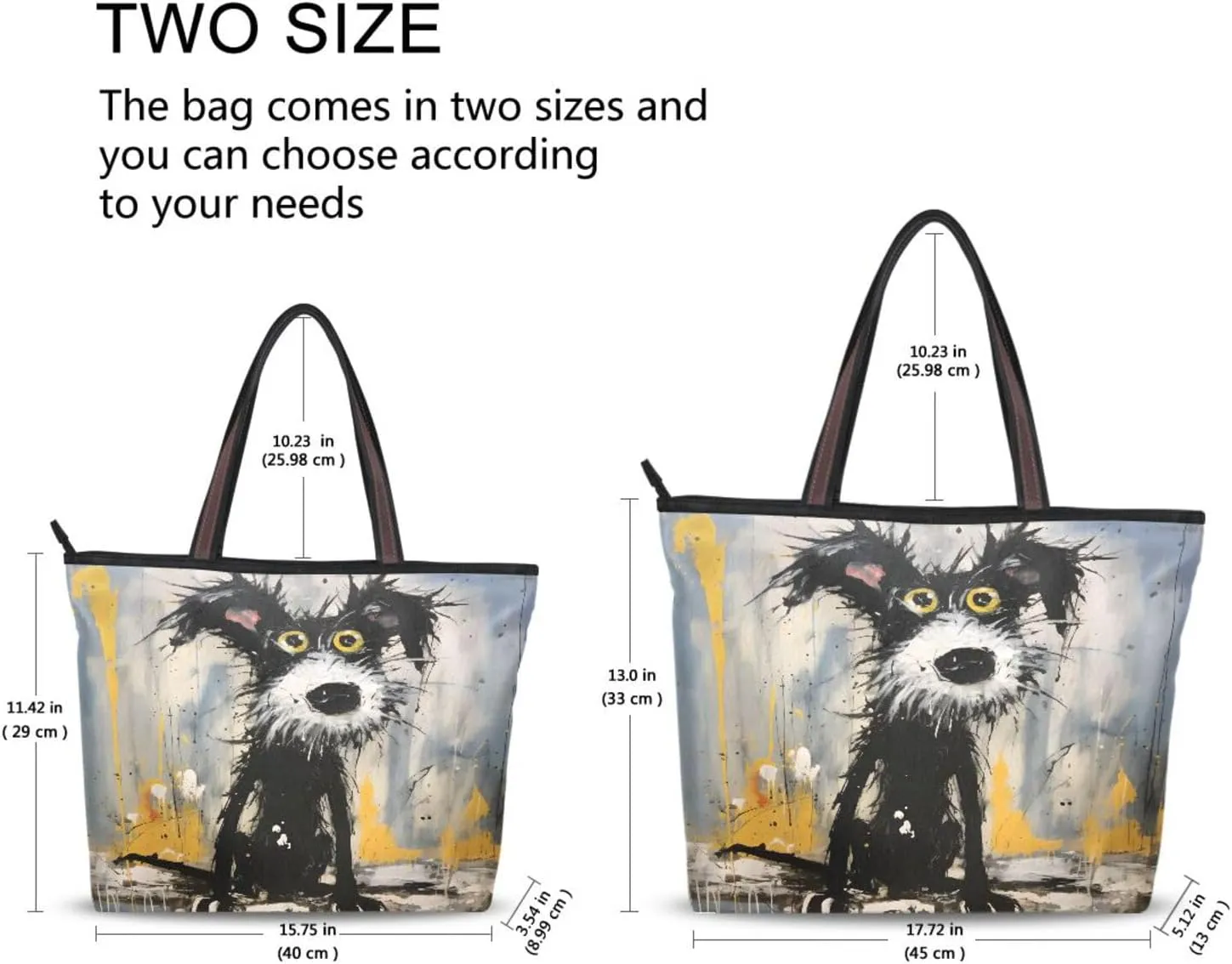 JSTEL Tote Bag for Women with Zipper,Polyester Tote Purse Holiday Tote Bag Work Handbag Women Gift