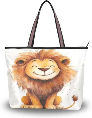 JSTEL Tote Bag for Women with Zipper,Polyester Tote Purse Holiday Tote Bag Work Handbag Women Gift