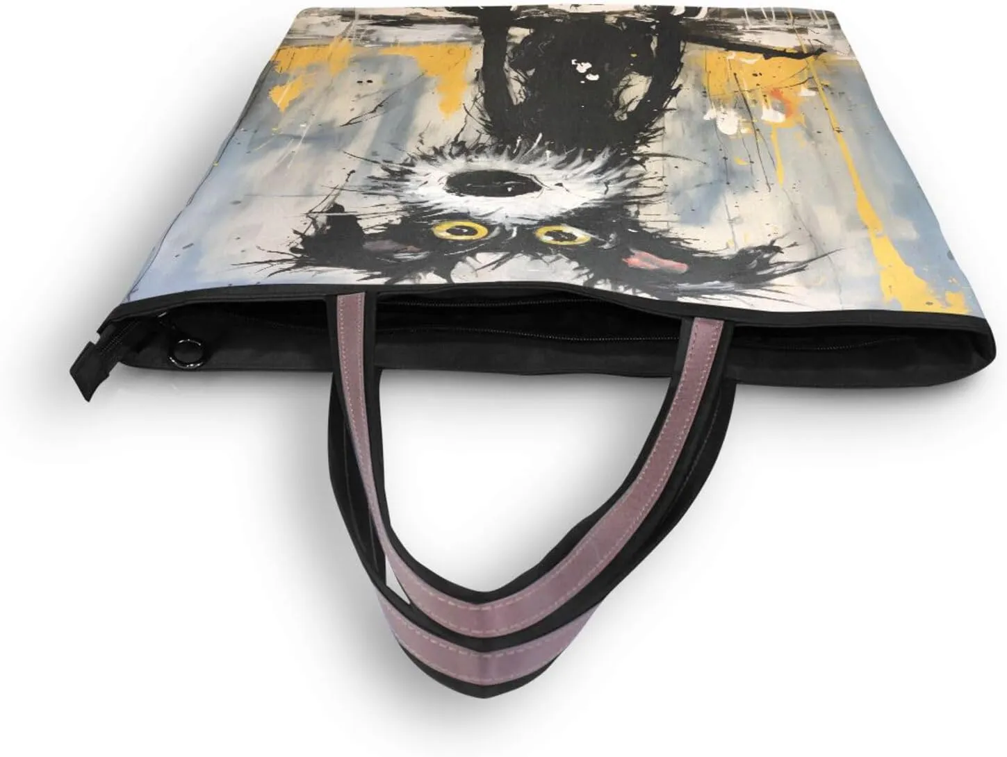 JSTEL Tote Bag for Women with Zipper,Polyester Tote Purse Holiday Tote Bag Work Handbag Women Gift