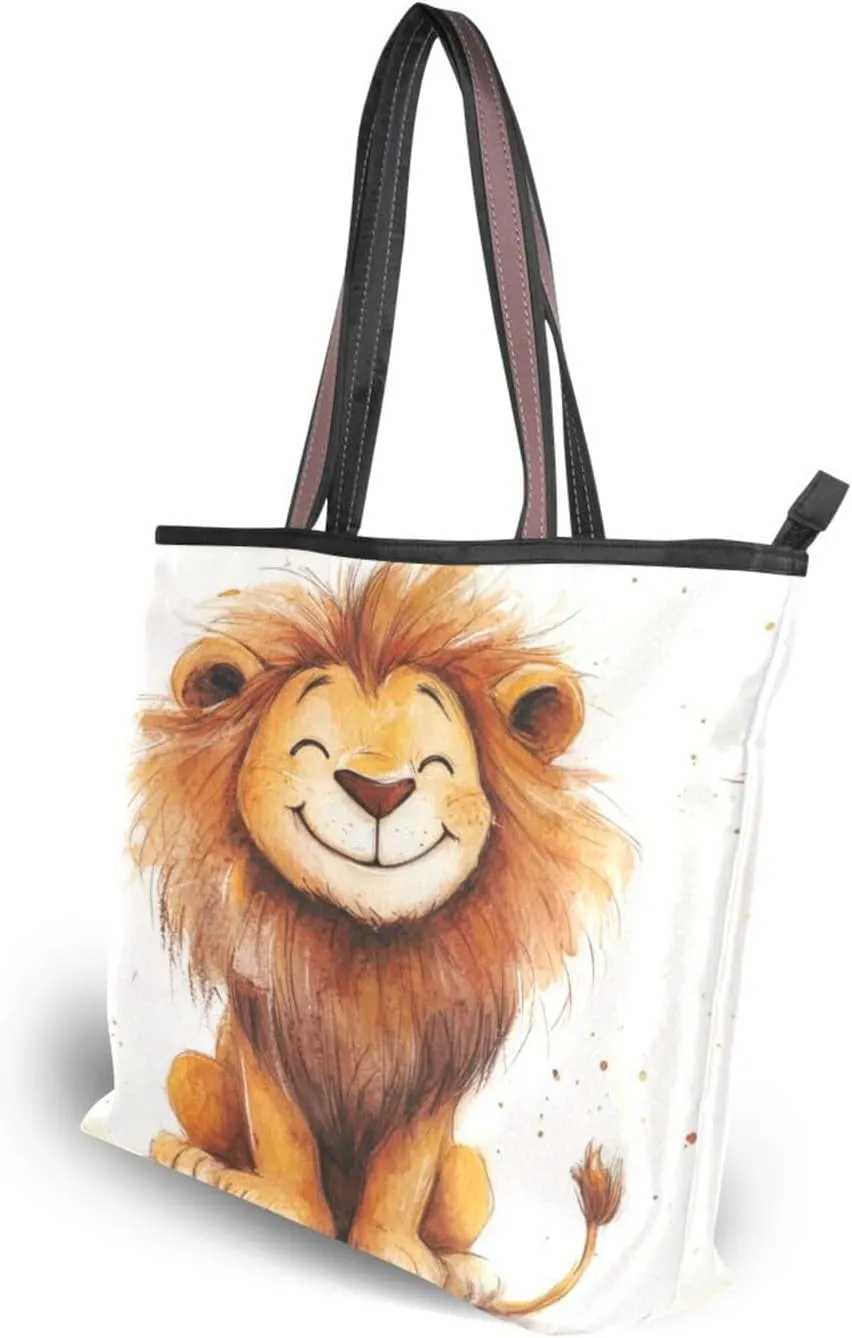 JSTEL Tote Bag for Women with Zipper,Polyester Tote Purse Holiday Tote Bag Work Handbag Women Gift