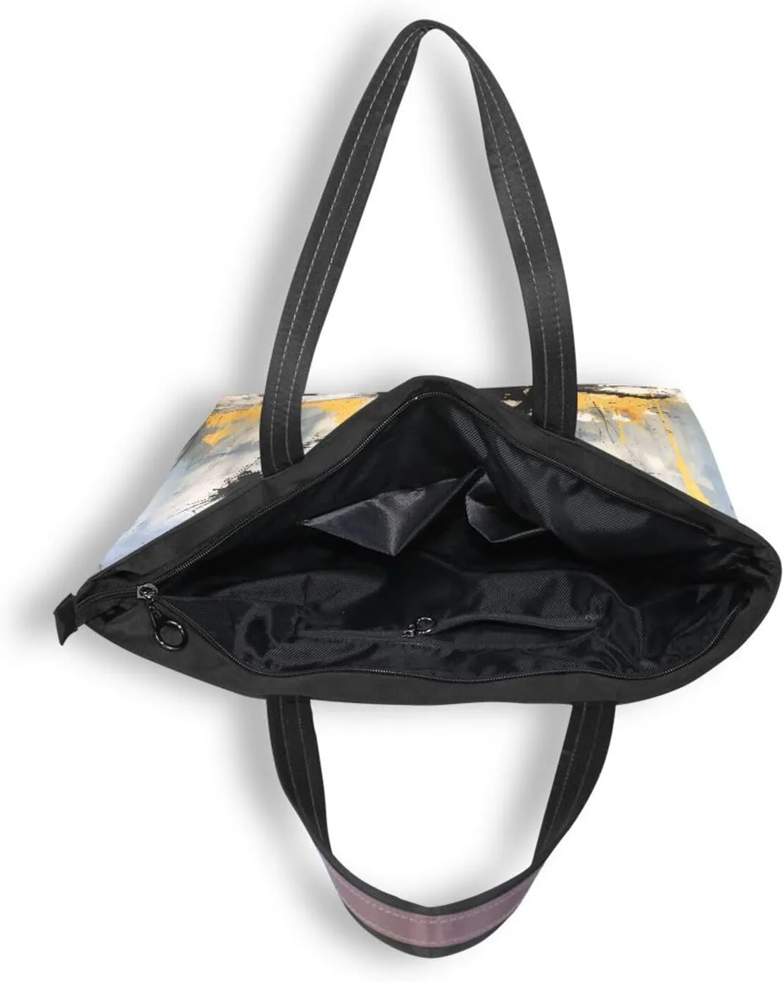 JSTEL Tote Bag for Women with Zipper,Polyester Tote Purse Holiday Tote Bag Work Handbag Women Gift