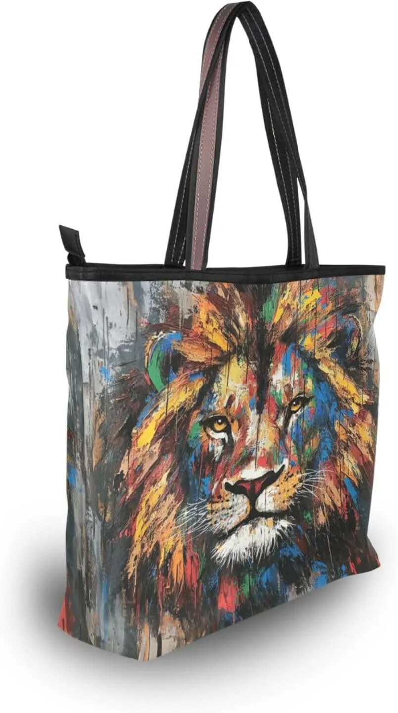 JSTEL Tote Bag for Women with Zipper,Polyester Tote Purse Holiday Tote Bag Work Handbag Women Gift