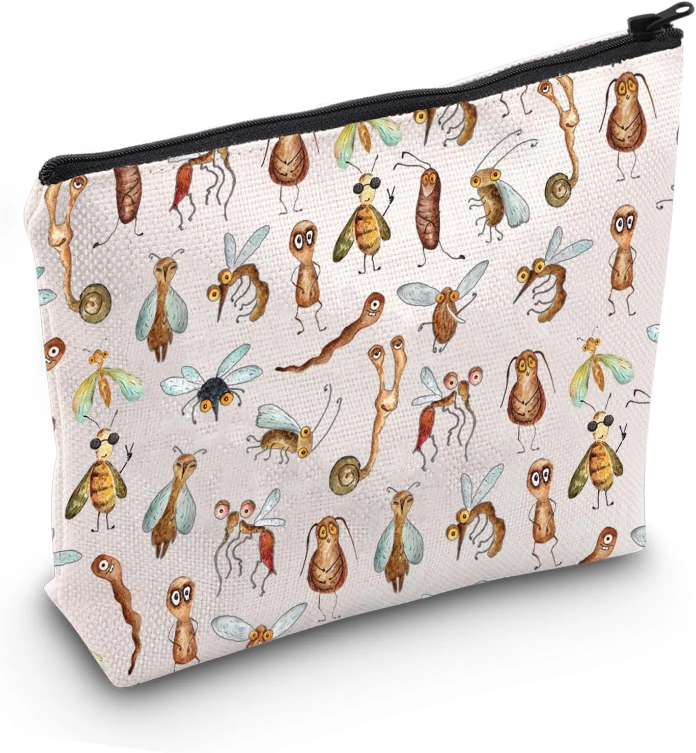 JXGZSO Bug Cosmetic Bag Entomology Pouch Bag Entomologist Gift Naturalist Gift Biologist Gift Nature lover Gift Insect Lover Gift (Bug Bag)