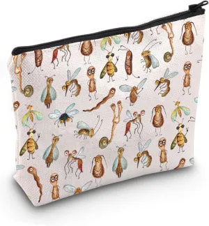 JXGZSO Bug Cosmetic Bag Entomology Pouch Bag Entomologist Gift Naturalist Gift Biologist Gift Nature lover Gift Insect Lover Gift (Bug Bag)