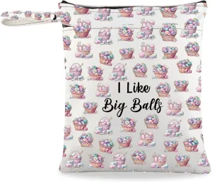 JXGZSO Crochet Supplies Knitting Project Bag - I Like Big Balls Make Up Bag Funny Knitting Gift