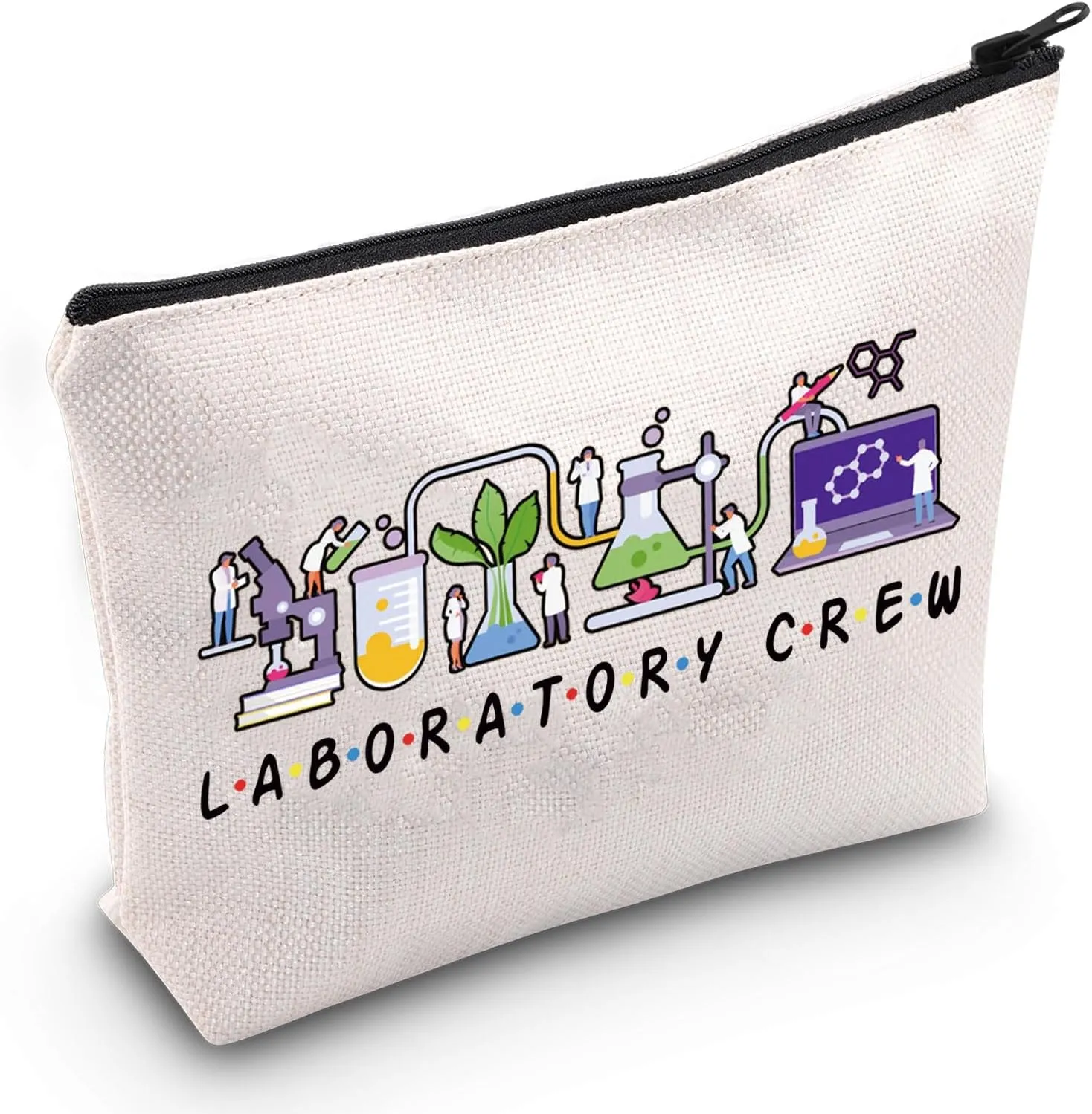 JXGZSO Funny Lab Tech Cosmetic Bag Laboratory Crew Cosmetic Bag Laboratory Techniciant Gift Chemist Gift Scientist Gift Medical Scientist Gift (Laboratory Crew Bag)