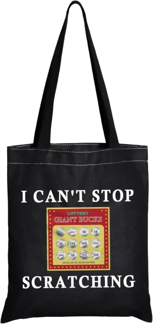 JXGZSO Funny Lottery Scratching Gift I Can't Stop Scratching Makeup Bag Casino Scratch Off Bag Scratch Ticket Gift For Casino Lover Lottery player (Lotto ticket shopping black)