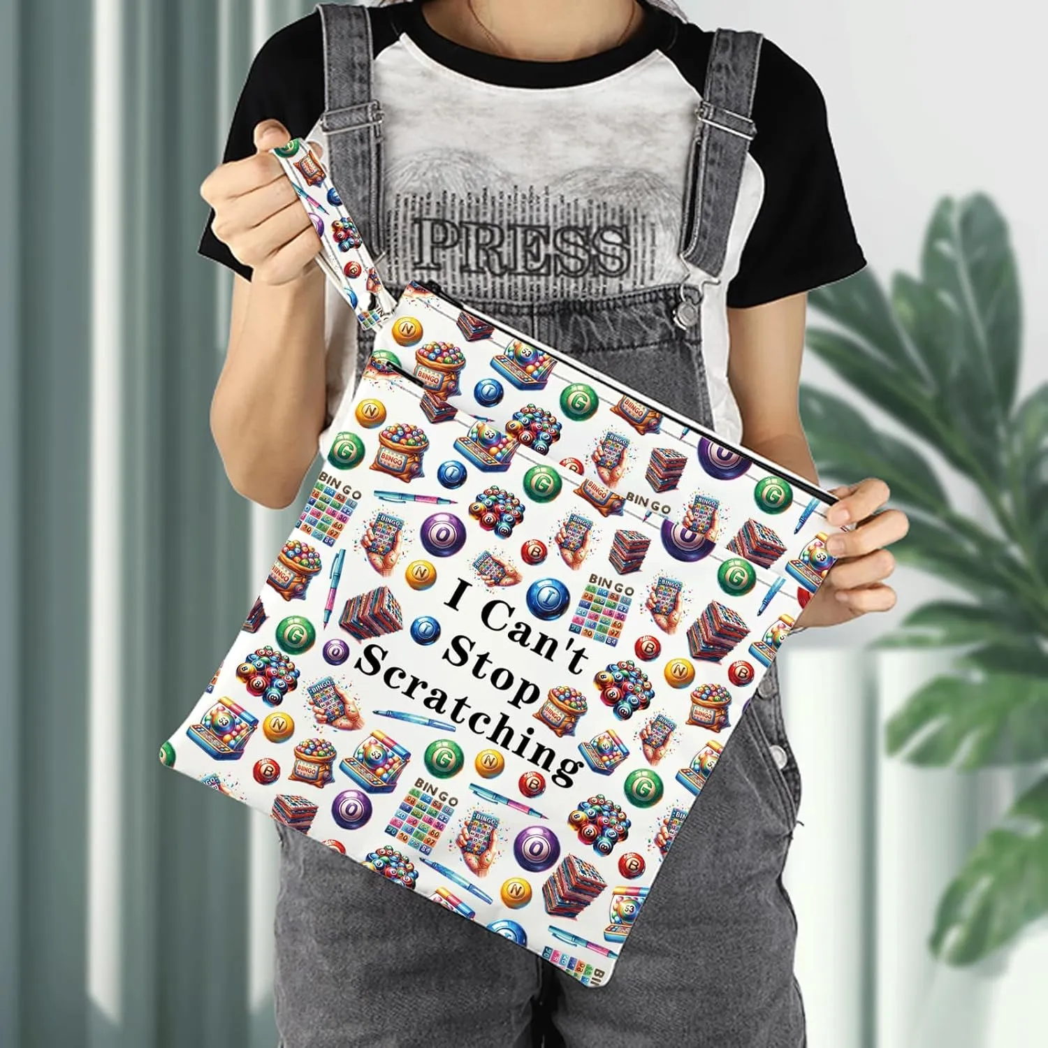 JXGZSO Funny Lottery Scratching Gift I Can't Stop Scratching Makeup Bag Casino Scratch Off Bag Scratch Ticket Gift For Casino Lover Lottery player