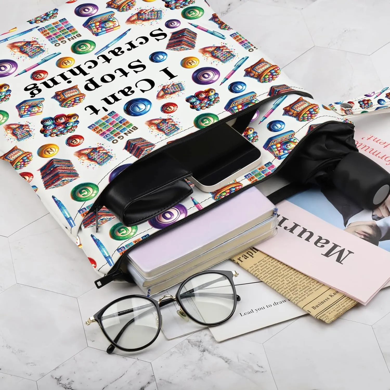 JXGZSO Funny Lottery Scratching Gift I Can't Stop Scratching Makeup Bag Casino Scratch Off Bag Scratch Ticket Gift For Casino Lover Lottery player