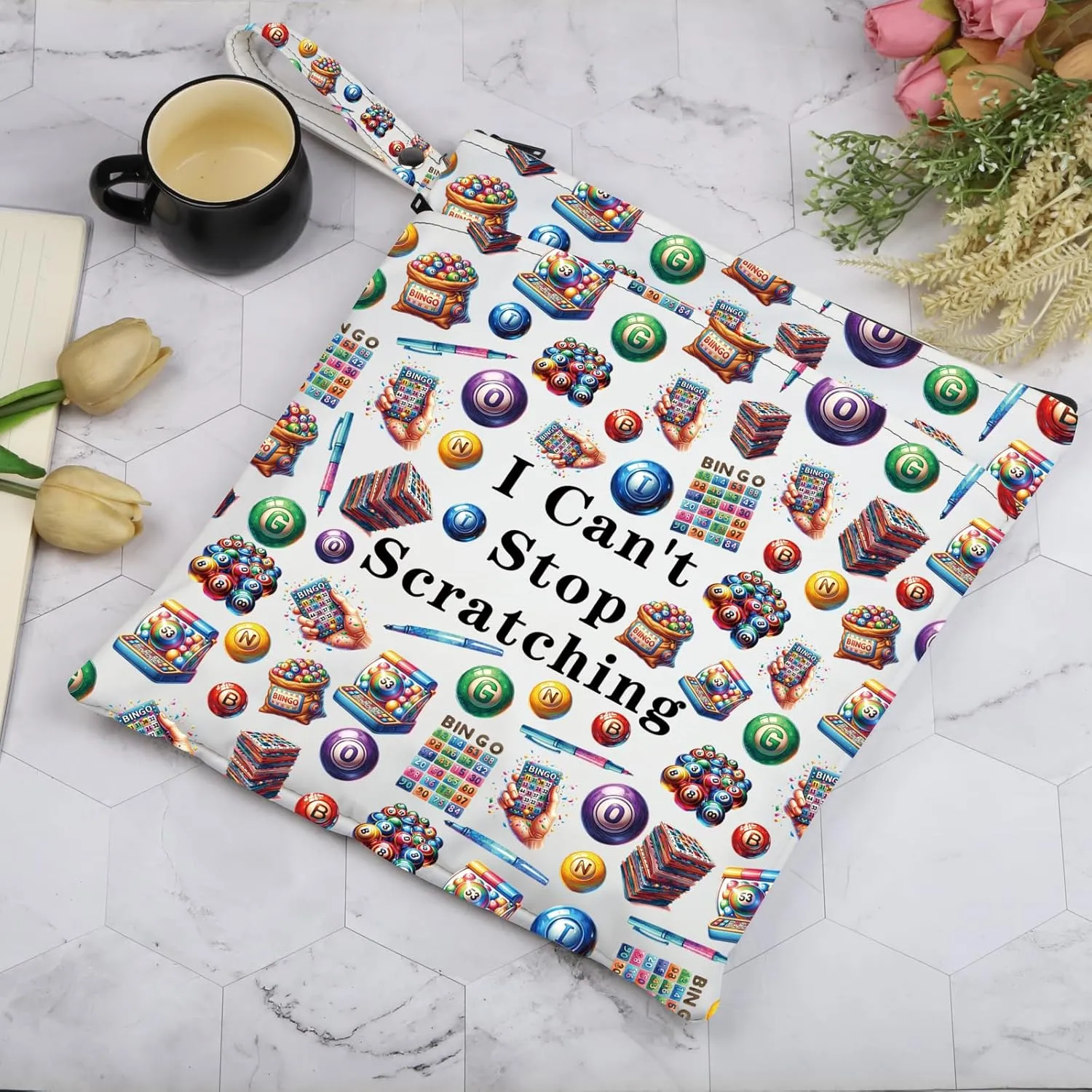 JXGZSO Funny Lottery Scratching Gift I Can't Stop Scratching Makeup Bag Casino Scratch Off Bag Scratch Ticket Gift For Casino Lover Lottery player