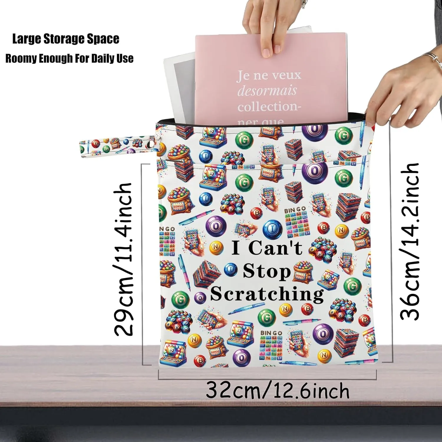 JXGZSO Funny Lottery Scratching Gift I Can't Stop Scratching Makeup Bag Casino Scratch Off Bag Scratch Ticket Gift For Casino Lover Lottery player