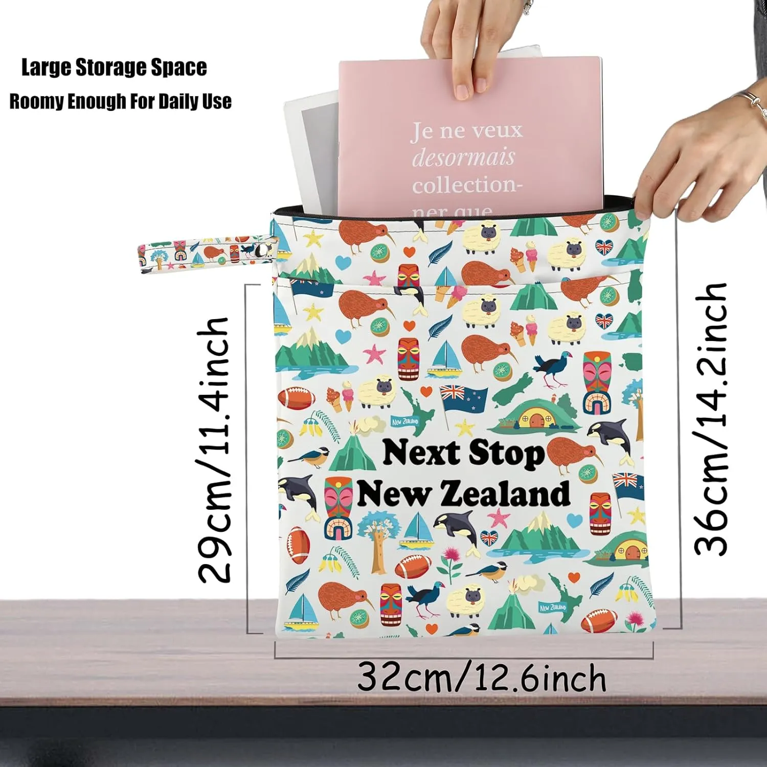 JXGZSO New Zealand Travel Cosmetic Bag Next Stop New Zealand Gift Pouch