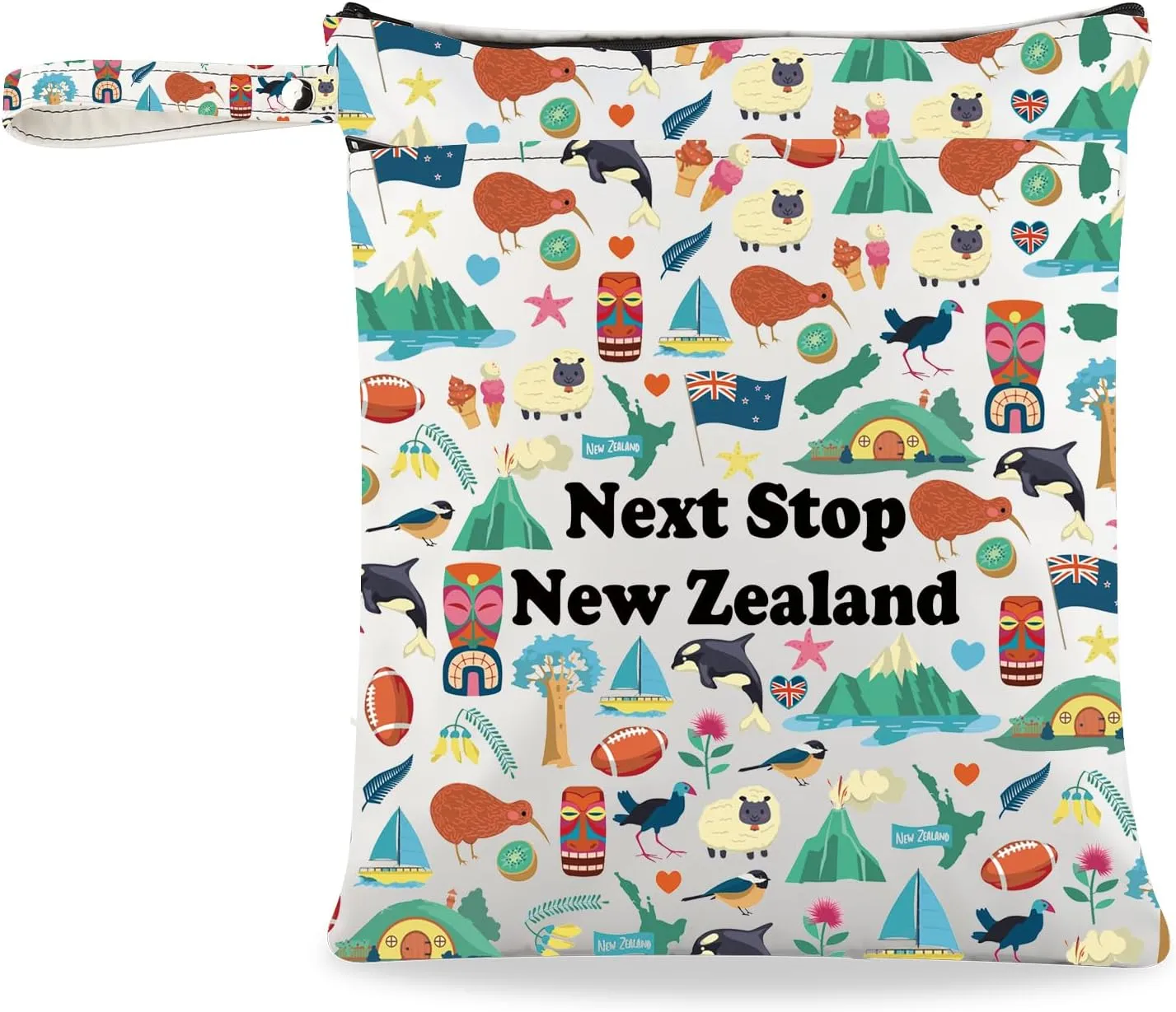 JXGZSO New Zealand Travel Cosmetic Bag Next Stop New Zealand Gift Pouch