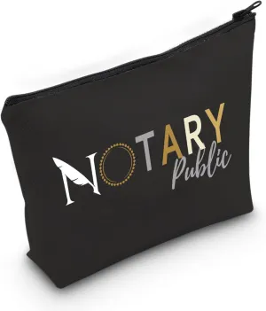 JXGZSO Notary Seal Cosmetic Bag Notary Public Makeup Bag Notarization Expert Gifts Real Estate Closing Gift (Notary Public Bag)