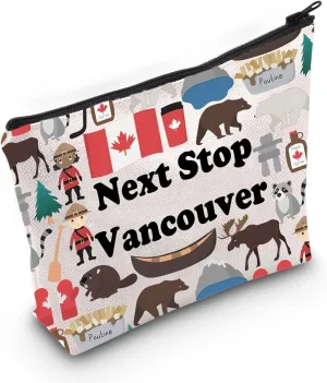 JXGZSO Vancouver Trip Gift Canada Vacation Gift Next Stop Vancouver Cosmetic Bag Vancouver Traveler Gift Canadian Gifts