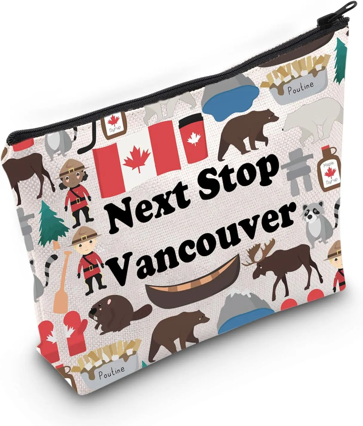 JXGZSO Vancouver Trip Gift Canada Vacation Gift Next Stop Vancouver Cosmetic Bag Vancouver Traveler Gift Canadian Gifts